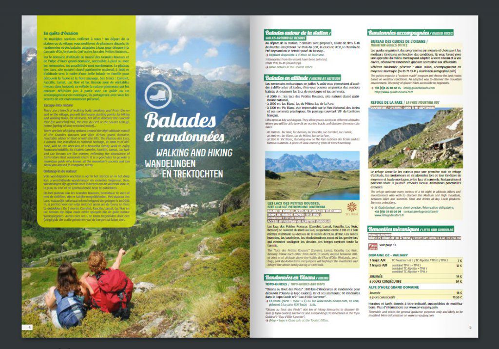 Station de ski d'Oz en Oisans // Traduction brochure (français -> néerlandais + anglais) et relecture (anglais)